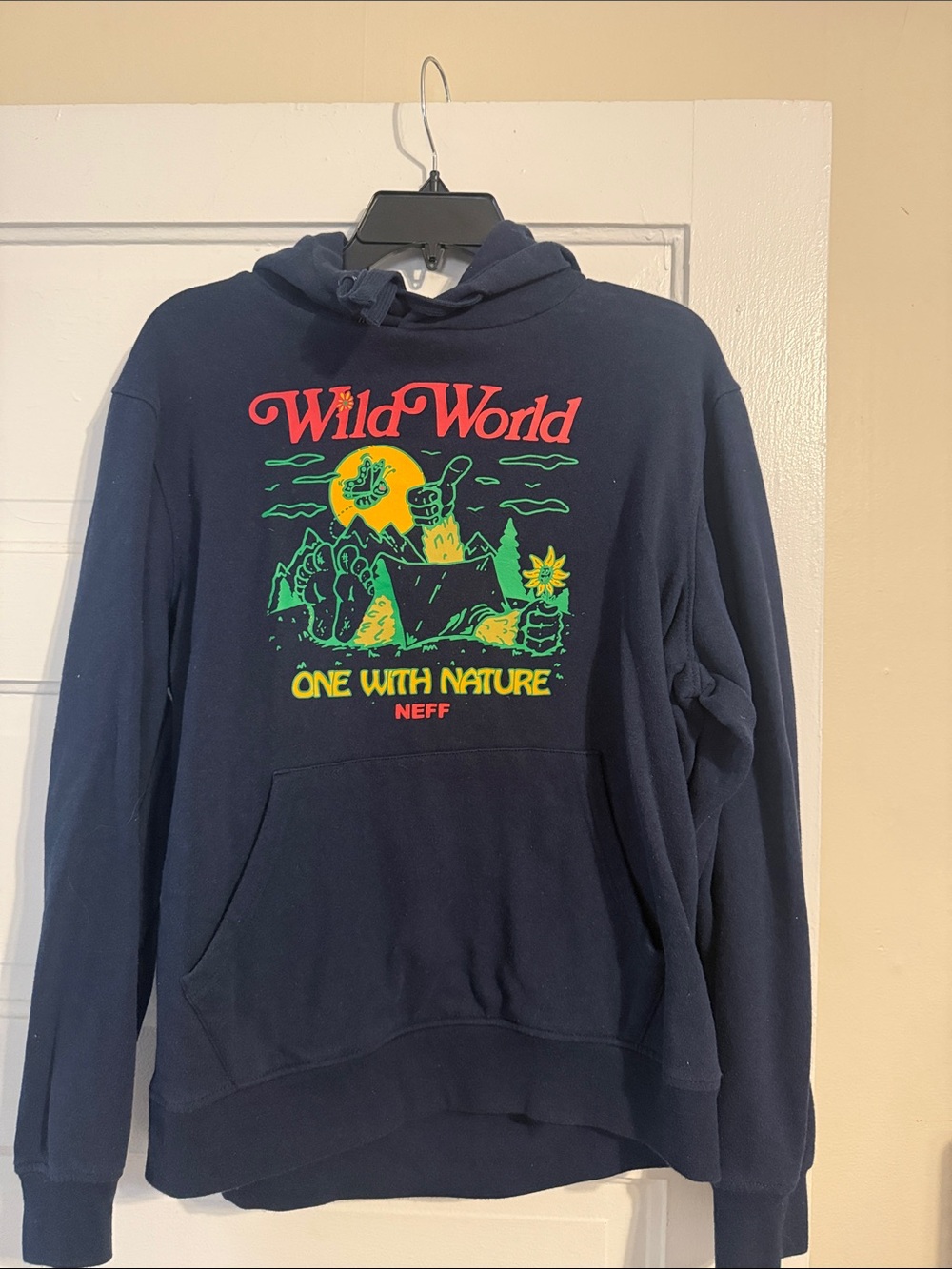 Neff Navy Wild World 'One With Nature' Graphic Crewneck